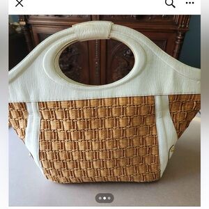 Brahmin Capri Terrace White Leather Tote